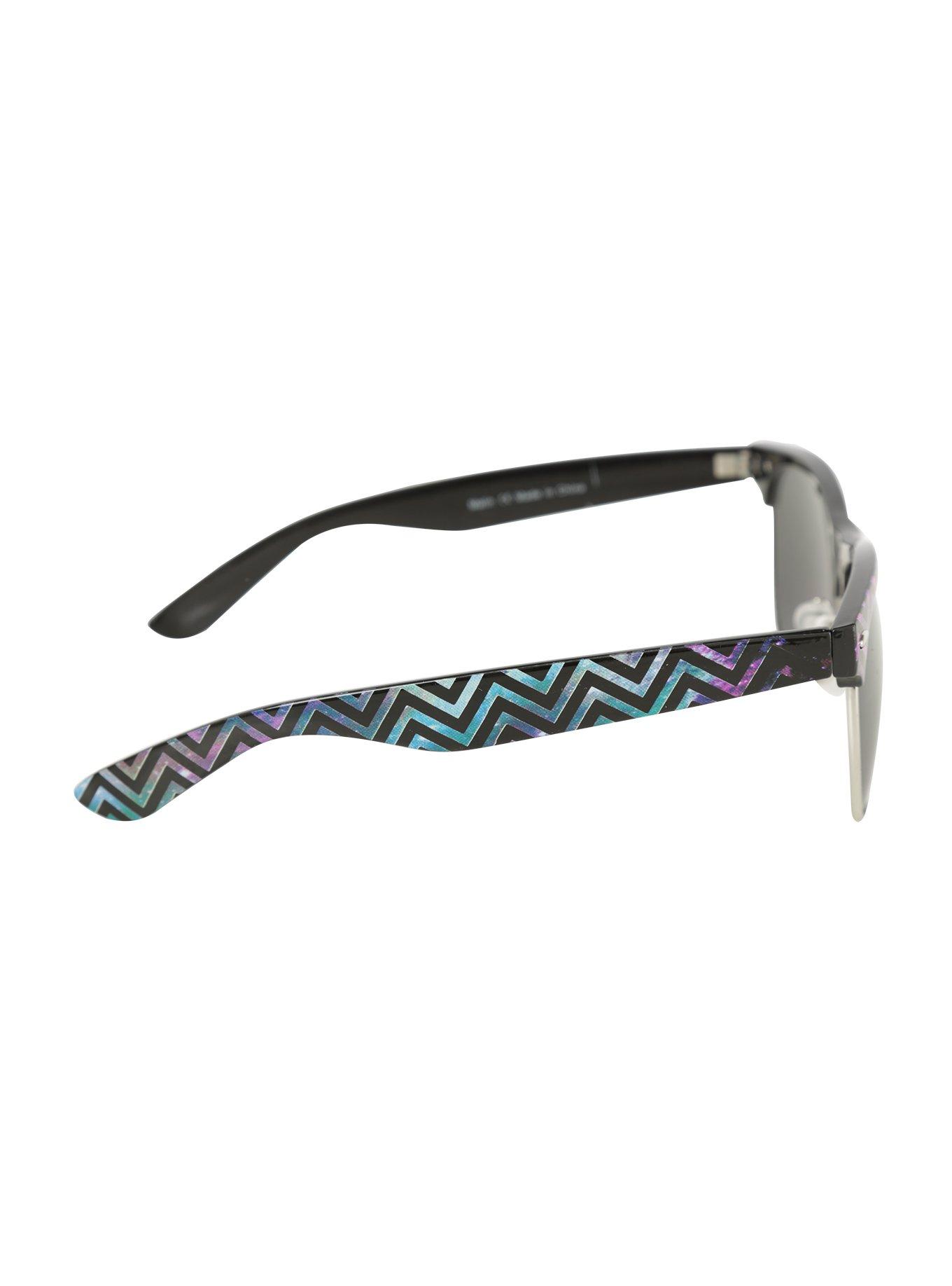 Galaxy Chevron Half-Rim Sunglasses, , alternate