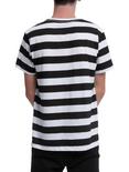 XXX RUDE Black & White Striped T-Shirt, BLACK, alternate