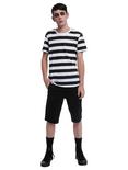 Black and White Striped T-Shirt, BLACK, alternate