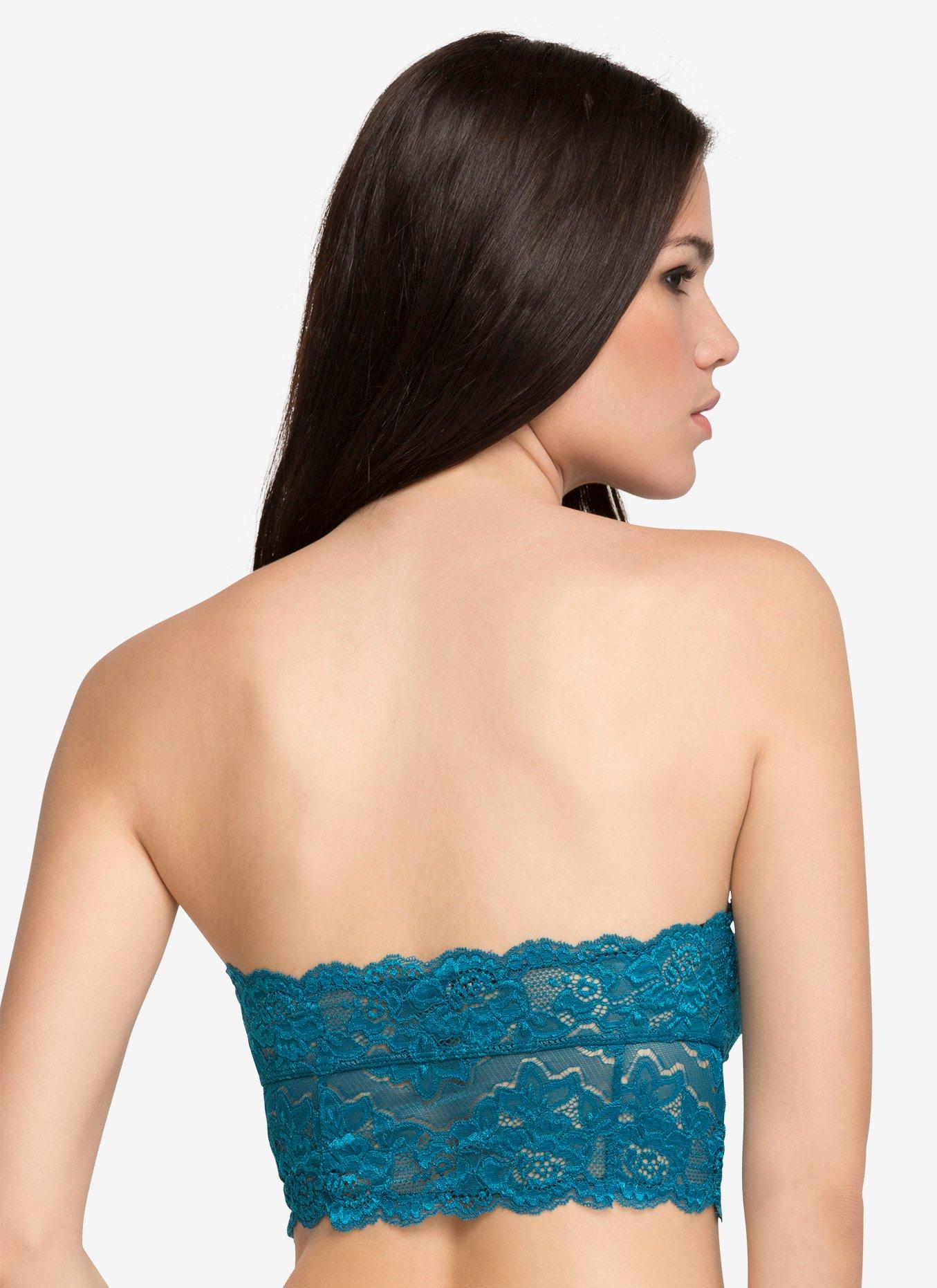 Lace Wide Bandeau Top, BLACK, alternate