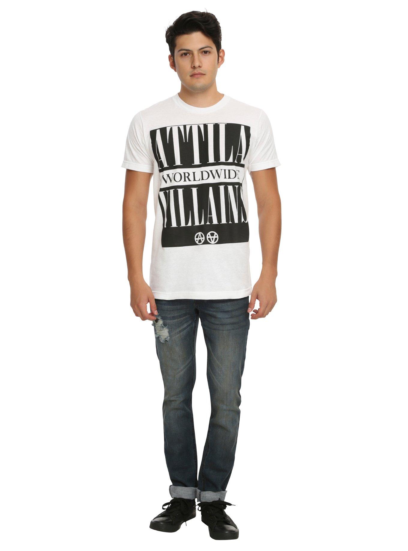 Attila Worldwide Villains T-Shirt, WHITE, alternate
