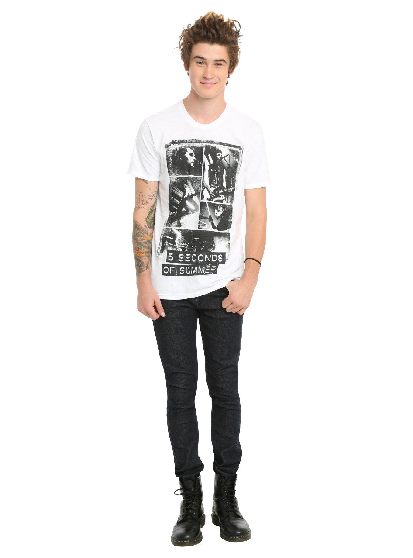 5 Seconds Of Summer Live Collage T-Shirt, WHITE, alternate