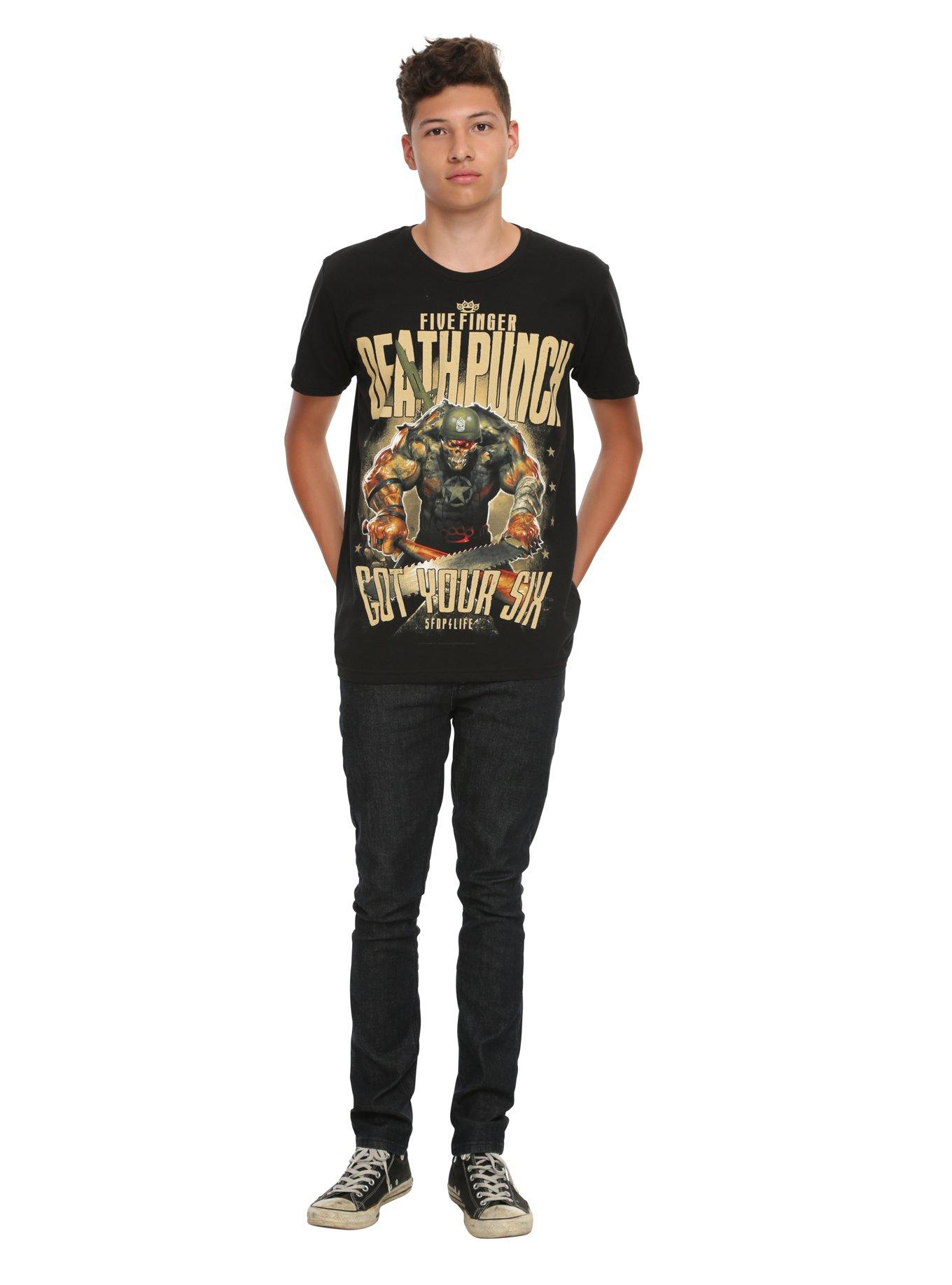 Five Finger Death Punch Got Your Six T-Shirt, BLACK, alternate