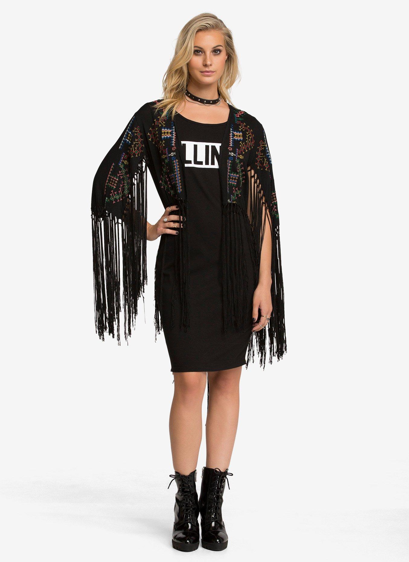 Tribal Kimono, BLACK, alternate