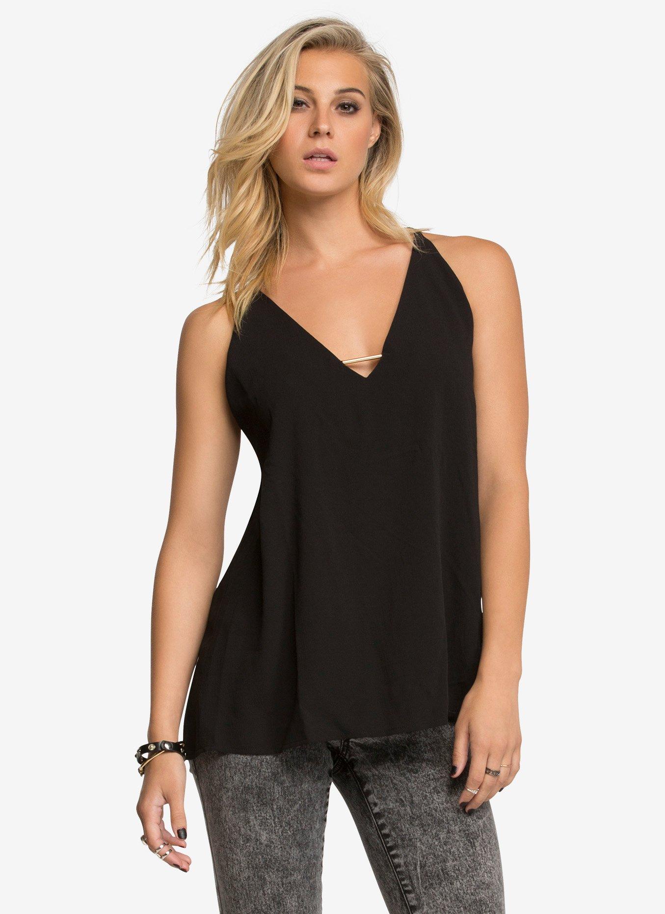 Strappy Tank Top, BLACK, alternate