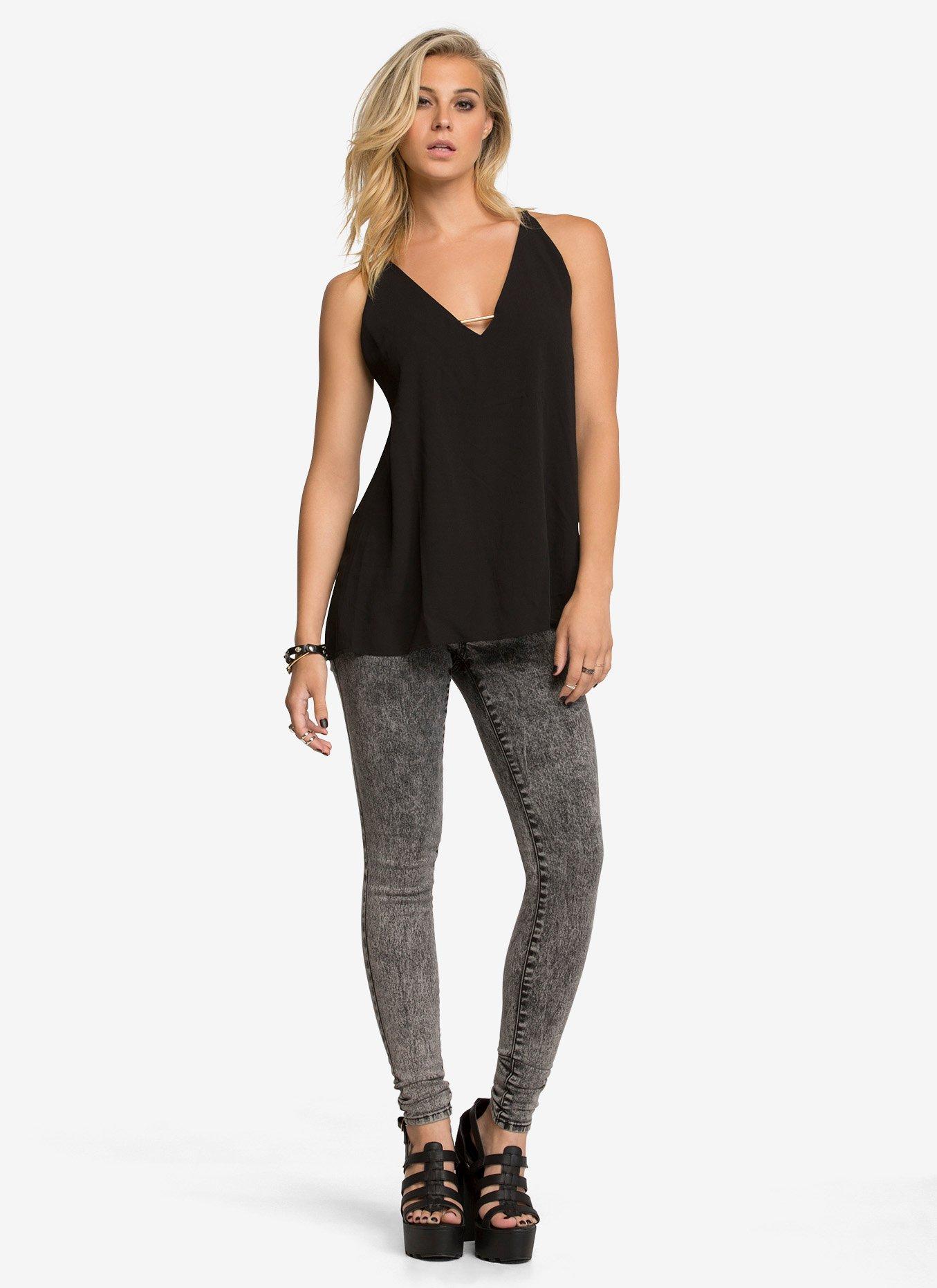 Strappy Tank Top, BLACK, alternate