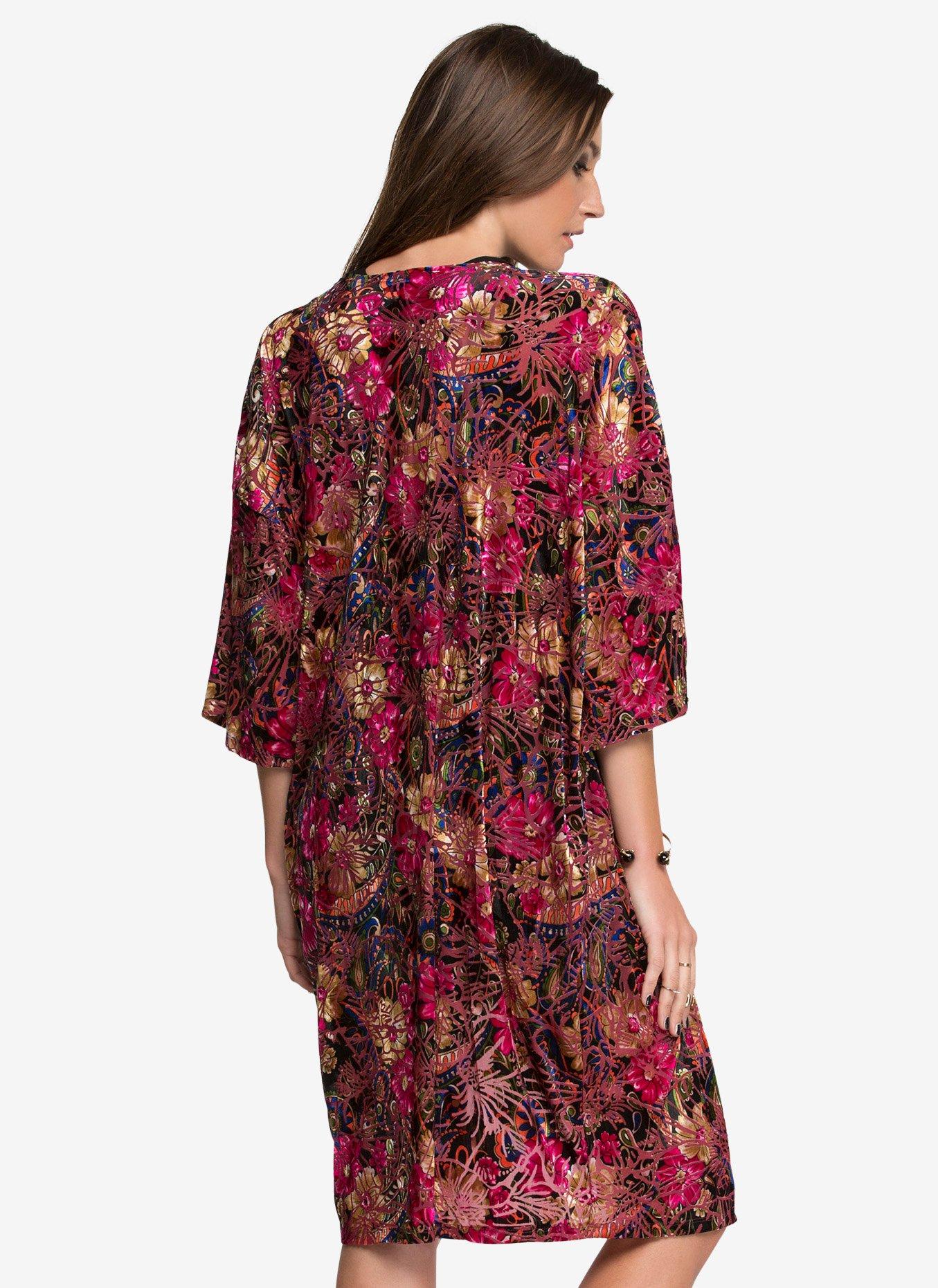 Floral Velvet Duster Kimono, , alternate