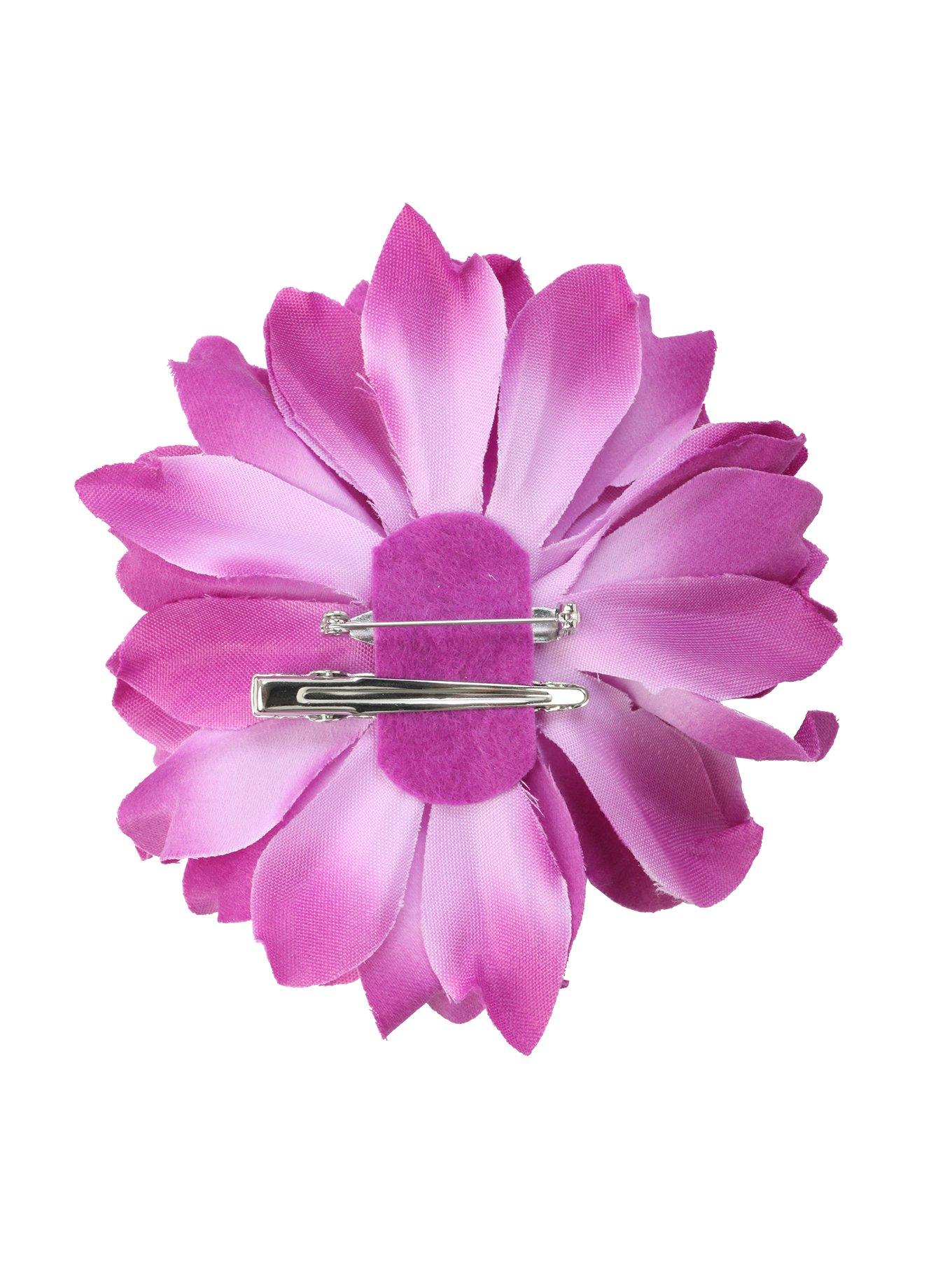 Purple Dahlia Flower Hair Clip, , alternate