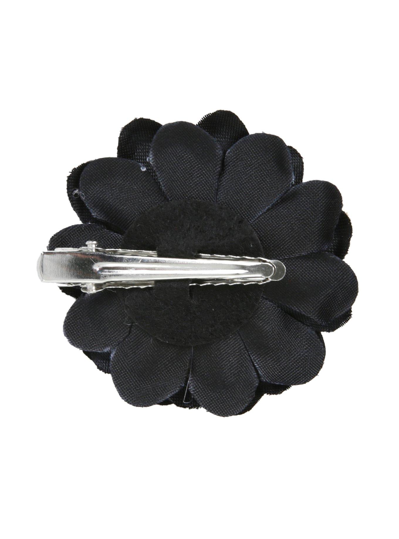 Black Mini Dahlia Hair Clip, , alternate
