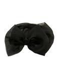 Black Chiffon Large Bow Headband, , alternate