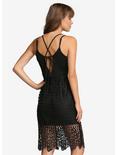 Lace Bodycon Dress, BLACK, alternate