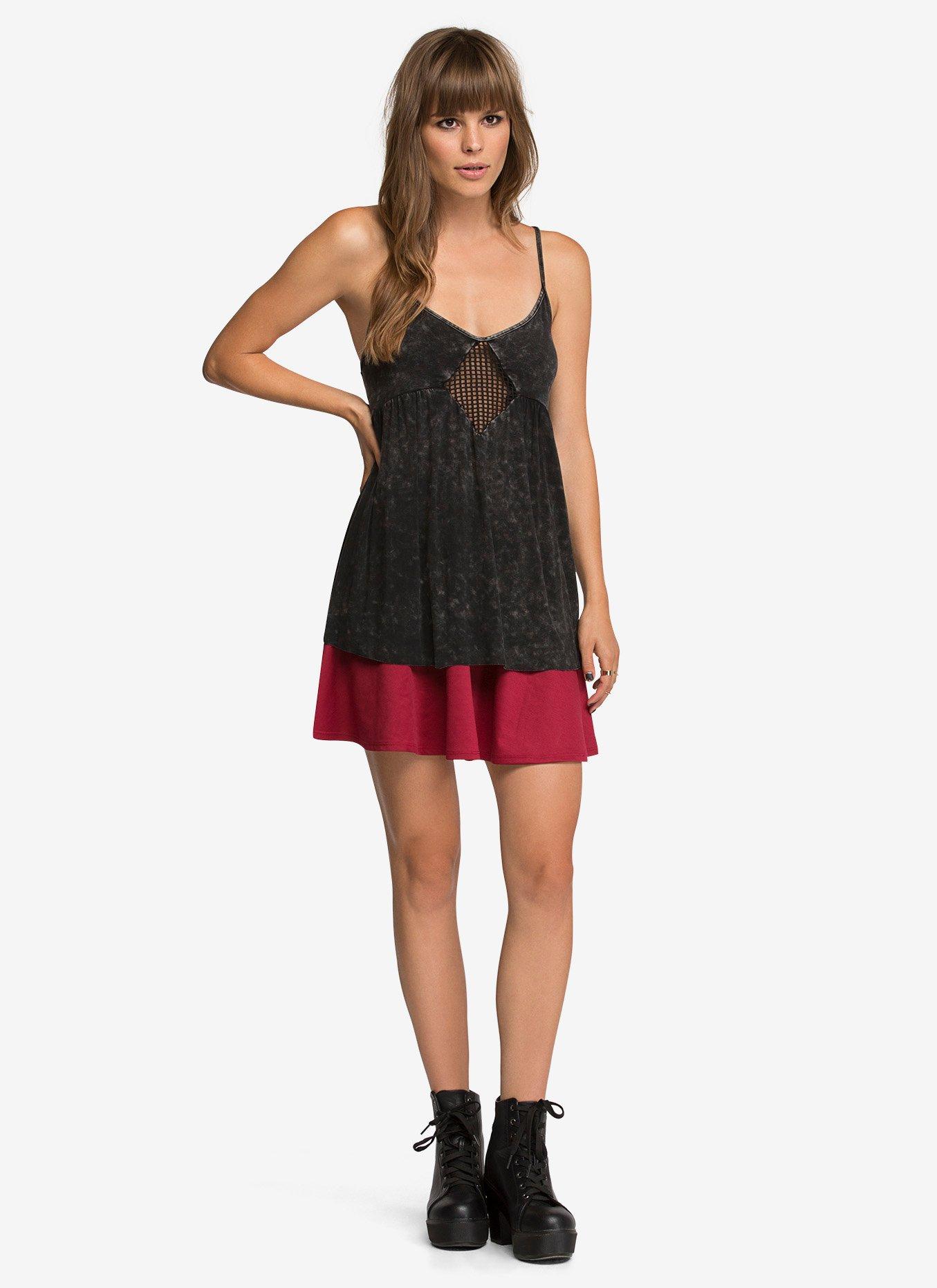 Diamond Fishnet Tank Top, BLACK, alternate