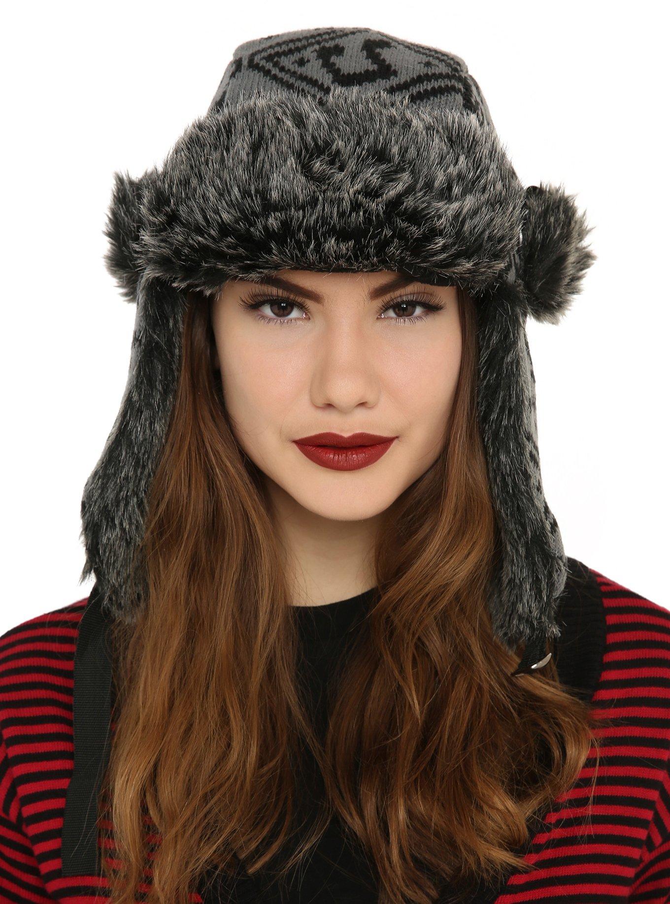 Music Note Fur Trapper Hat, , alternate