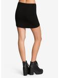 Zipper Mini Skirt, BLACK, alternate