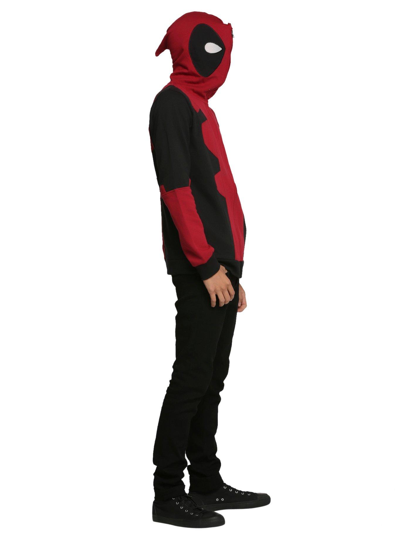 Marvel Universe Deadpool Full Zip Hoodie, BLACK, alternate