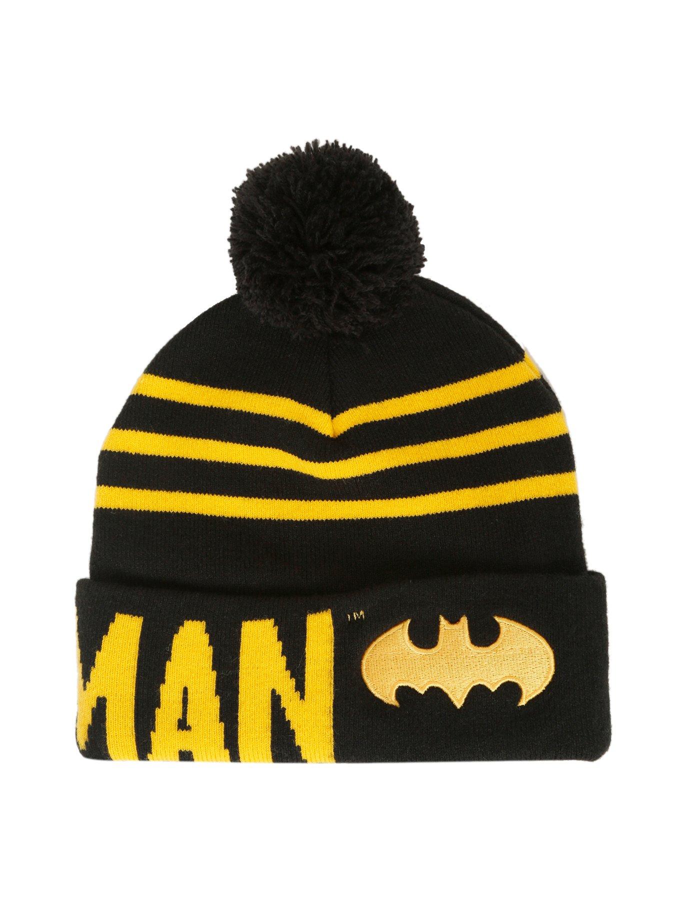DC Comics Batman Stripe Pom Beanie, , alternate