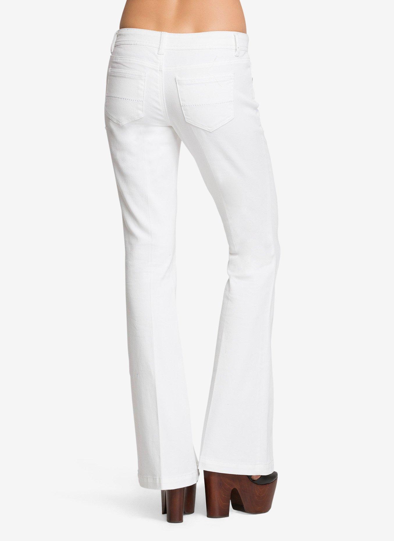 White Flared Jeans, , alternate