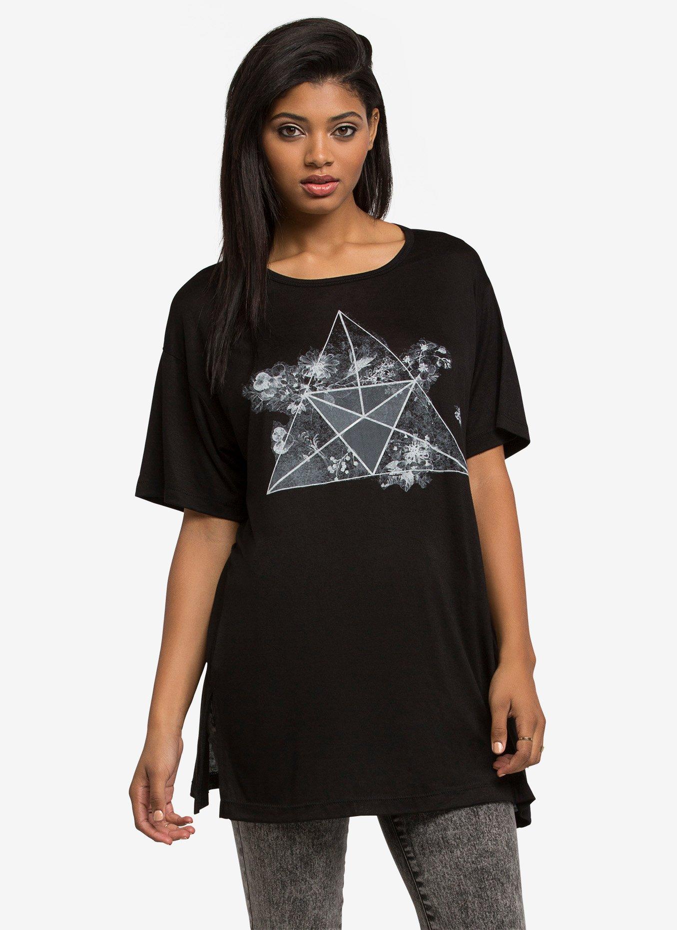 Geometric Floral Girls Top, , alternate