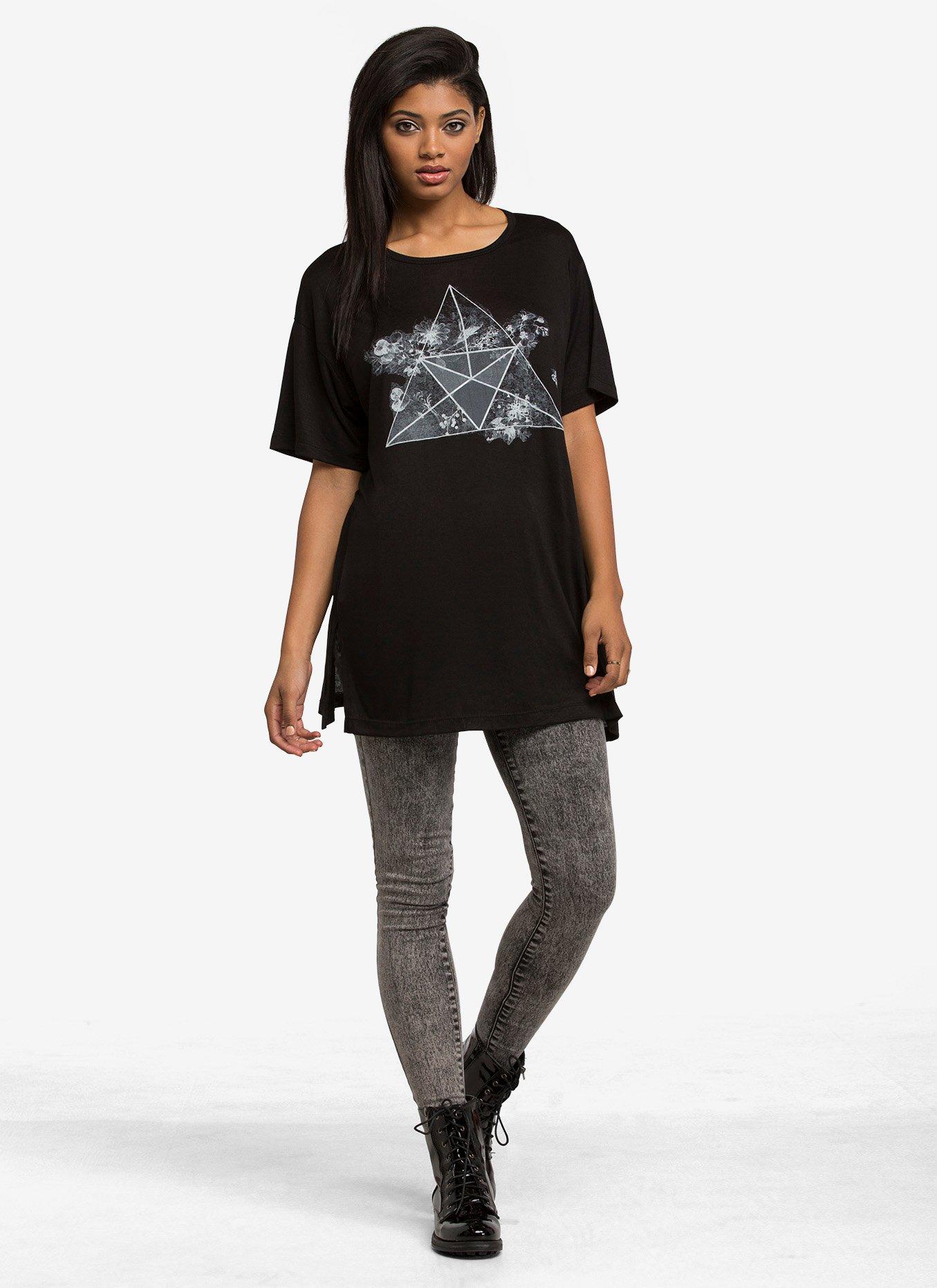 Geometric Floral Girls Top, , alternate
