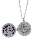 Disney Beauty And The Beast Stained Glass Rose Locket Necklace, , alternate