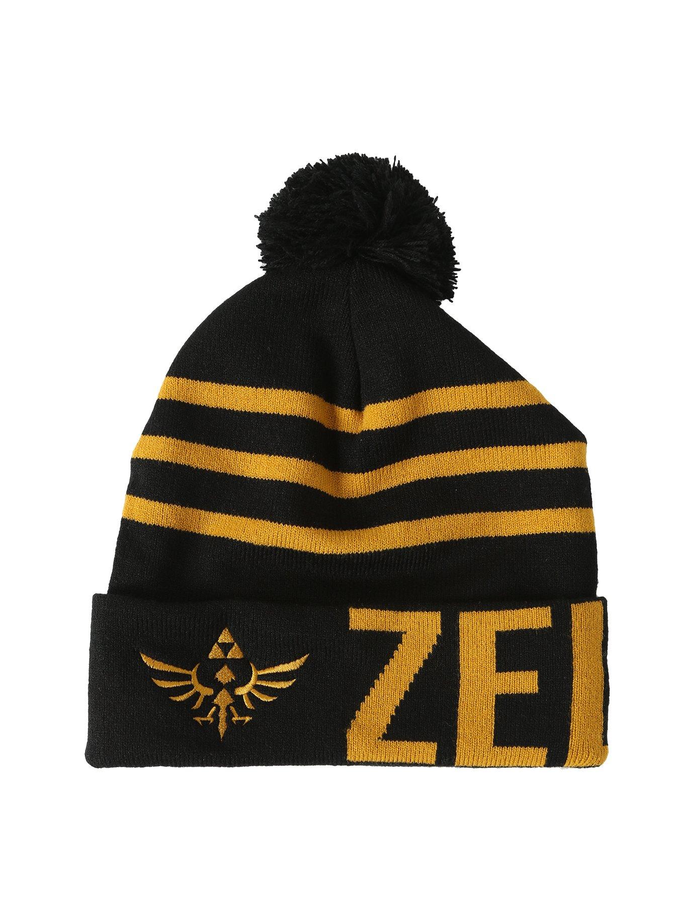 The Legend Of Zelda Triforce Stripe Pom Beanie, , alternate