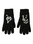 Music Note Fuzzy Lined Gloves, , alternate