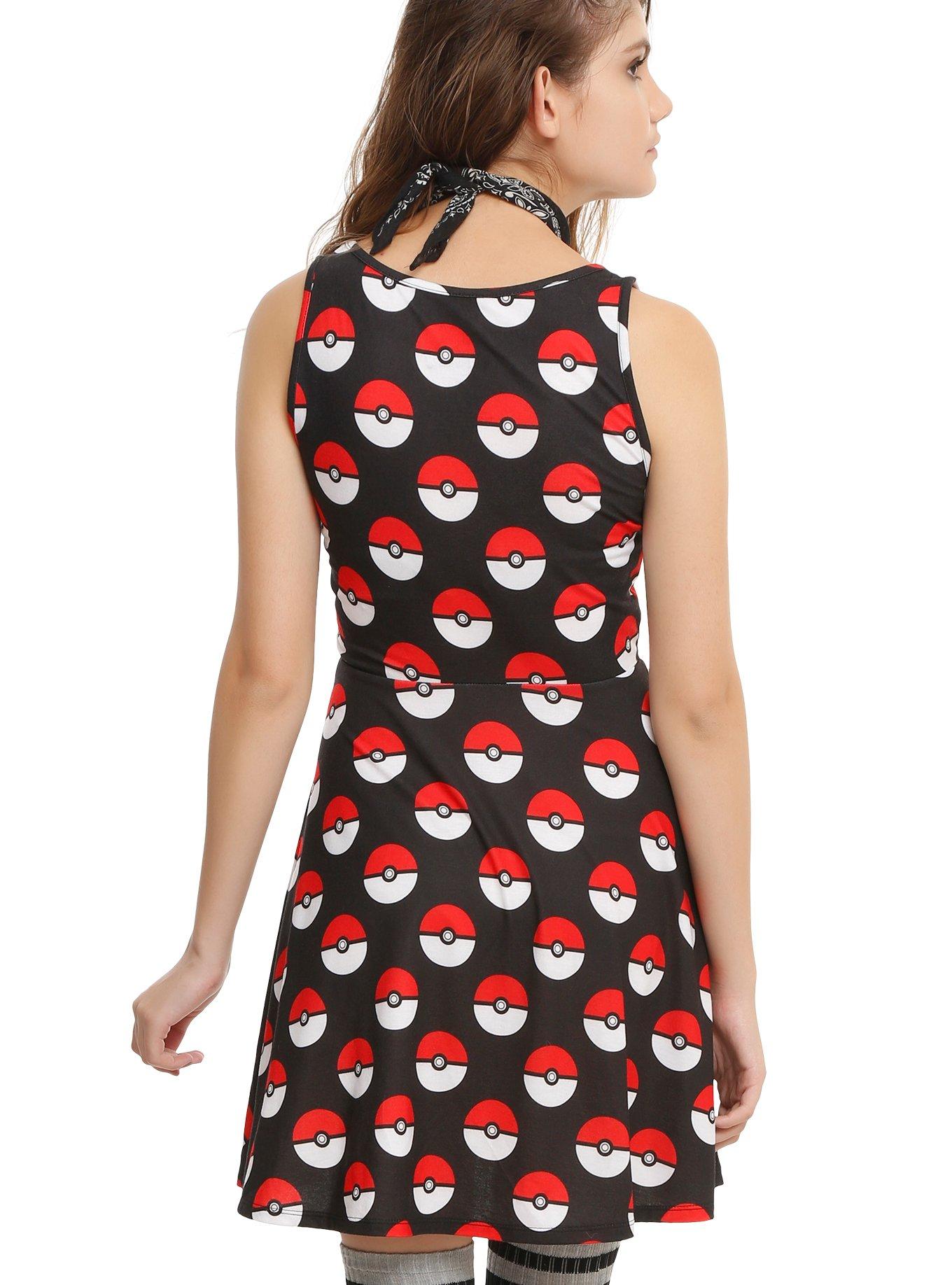 Pokemon Poke Ball Print Dress, , alternate
