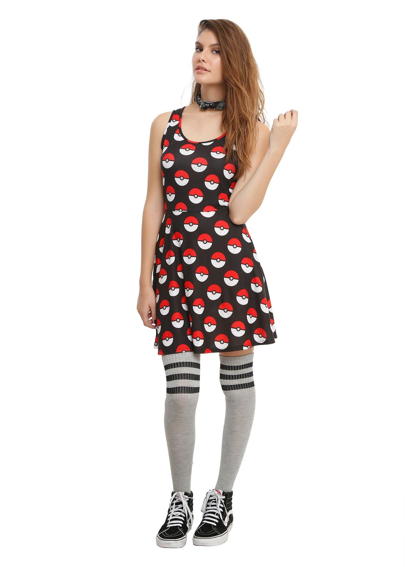 Pokemon Poke Ball Print Dress, , alternate