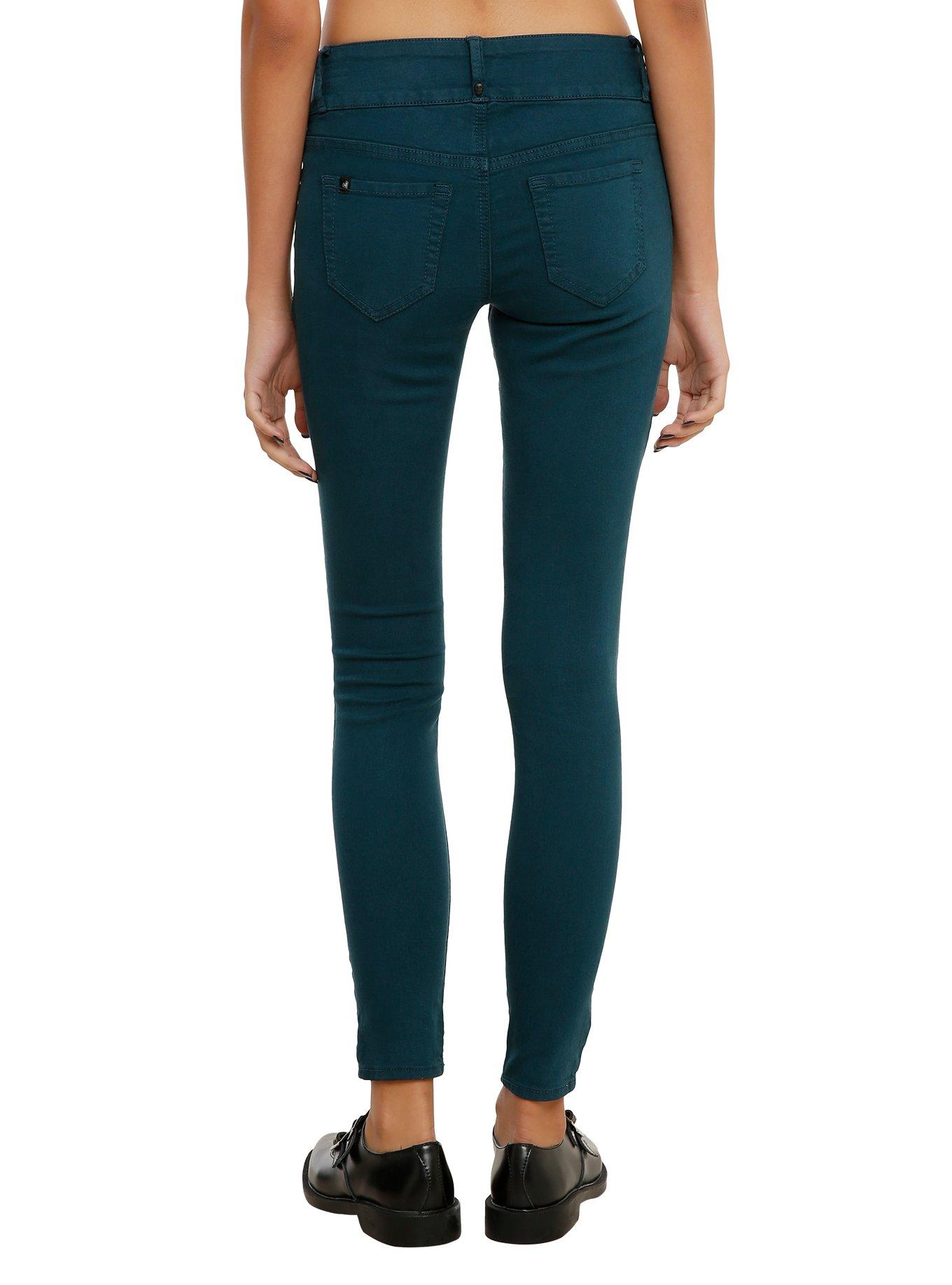 LOVEsick Teal Super Skinny Jeans, , alternate