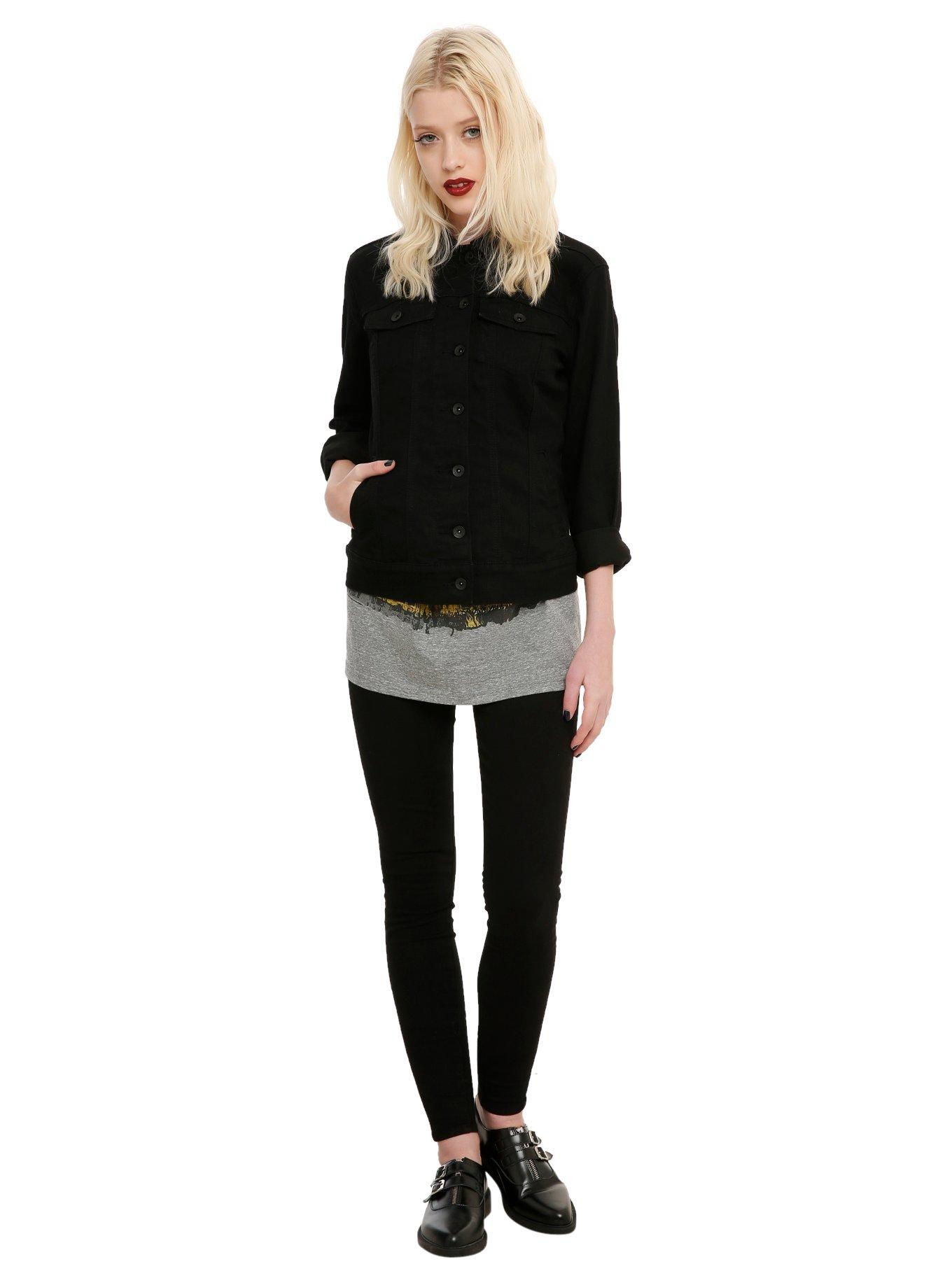 LOVEsick Black Denim Jacket, , alternate