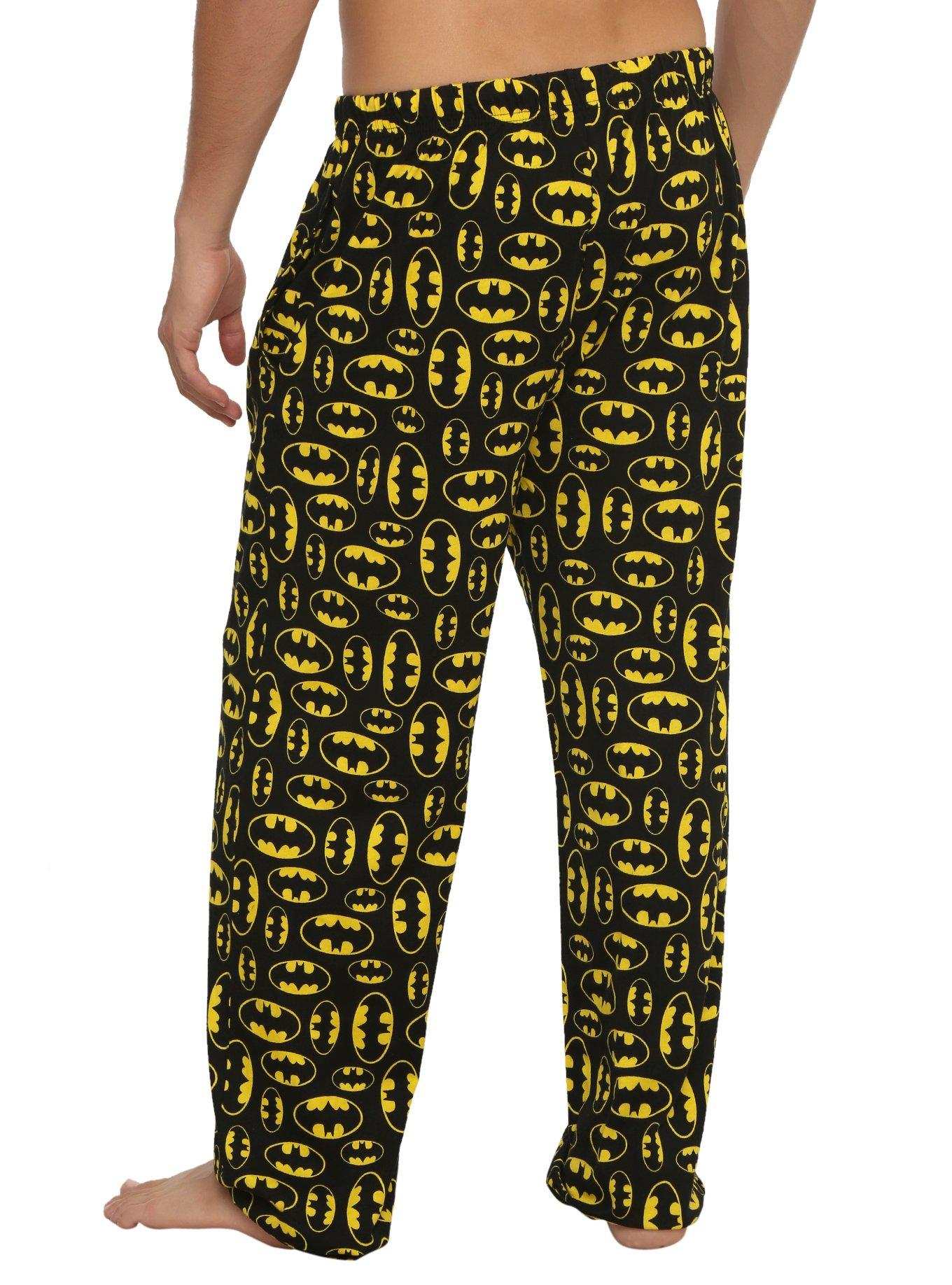 DC Comics Batman Logo Print Guys Pajama Pants, , alternate