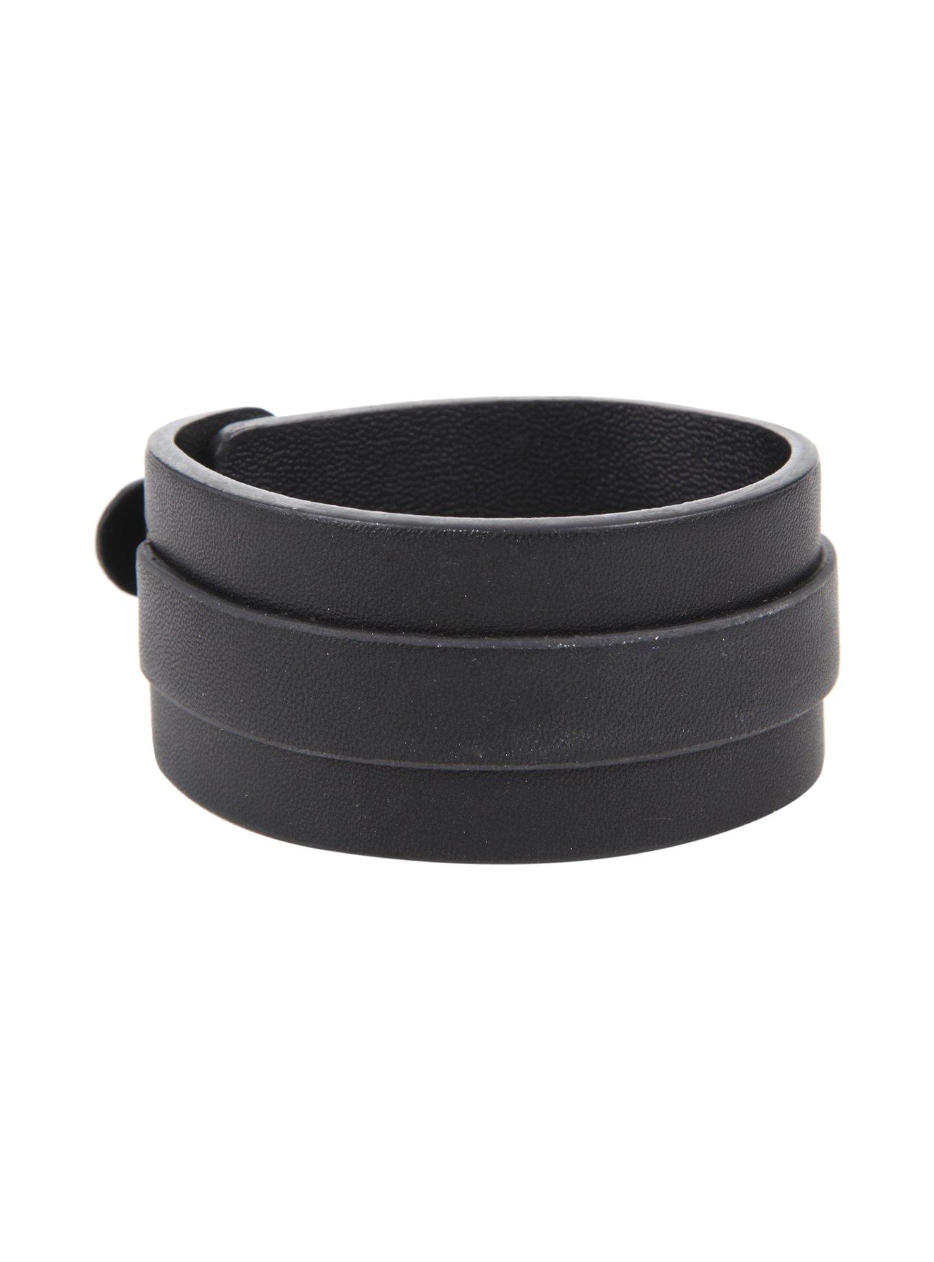 Black PU Wrist Cuff, , alternate