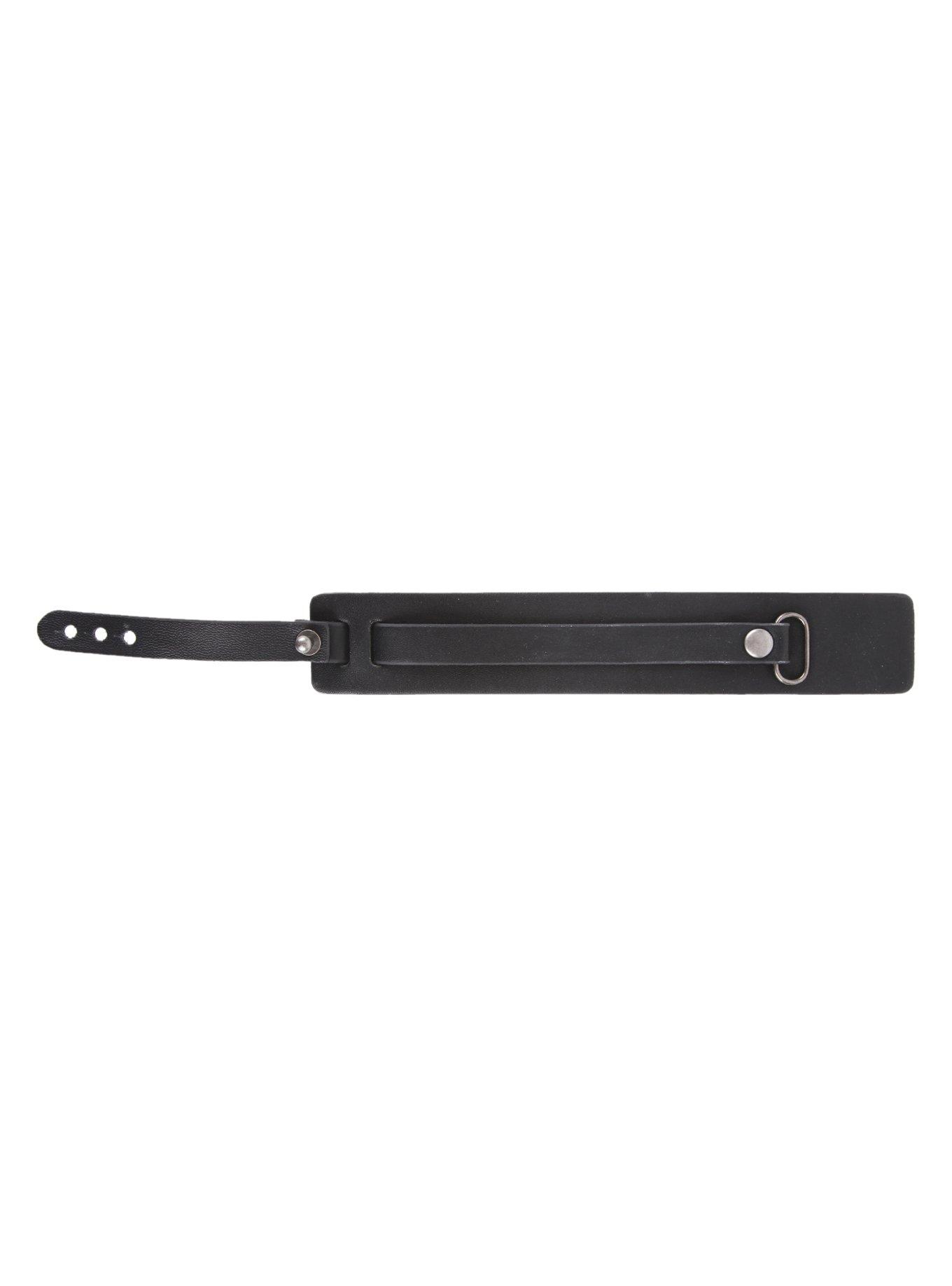 Black PU Wrist Cuff, , alternate