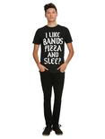 Bands Pizza Sleep T-Shirt, BLACK, alternate