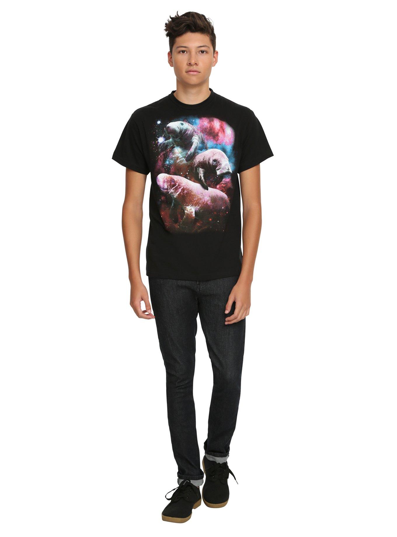 Galaxy Manatees T-Shirt, BLACK, alternate