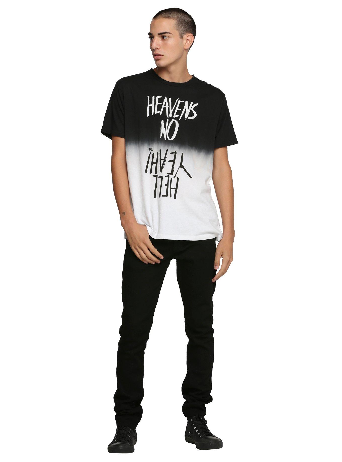 Heavens No Hell Yeah Split Dye T-Shirt, BLACK, alternate