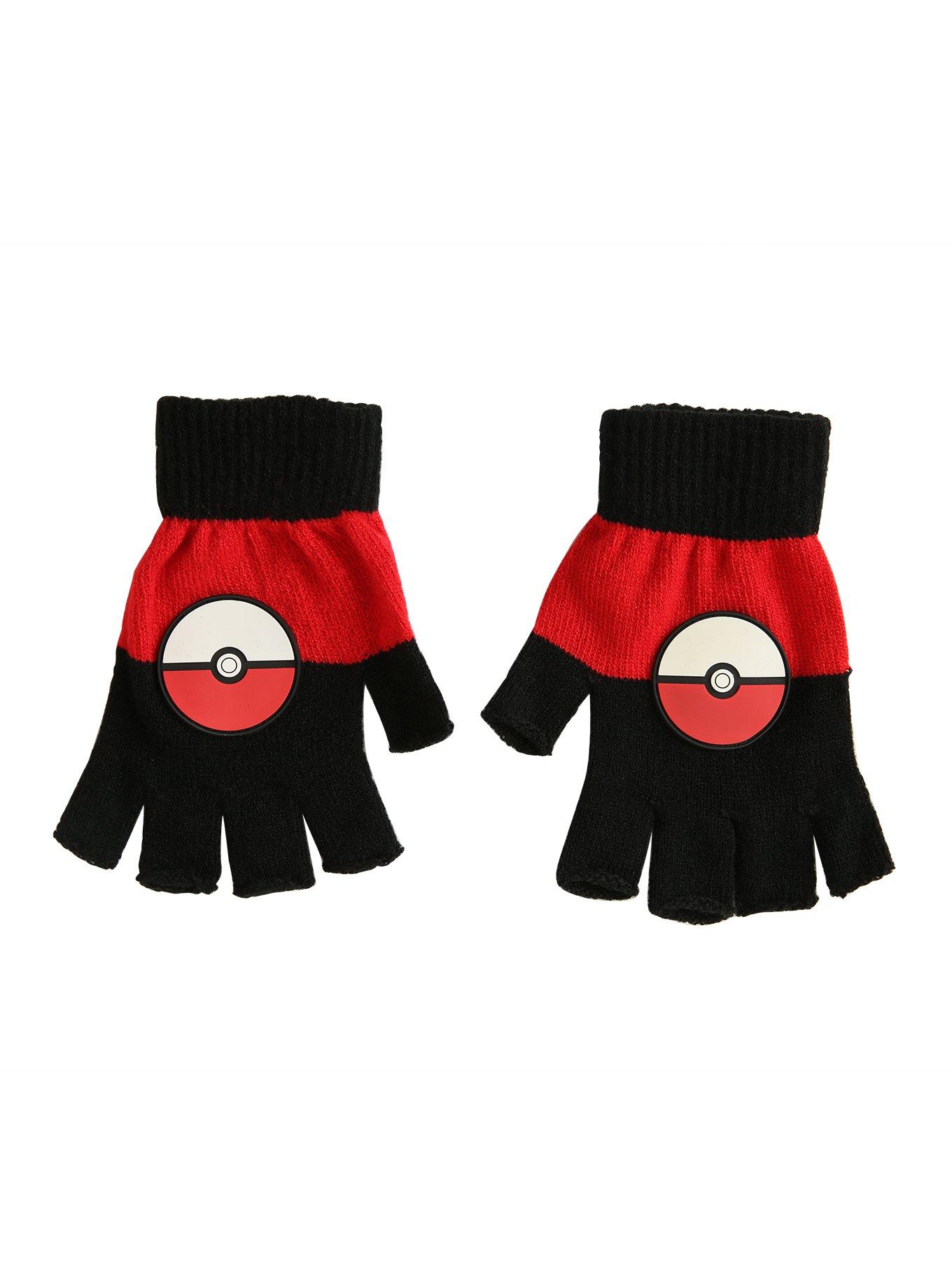 Pokemon Poke Ball Fingerless Gloves, , alternate