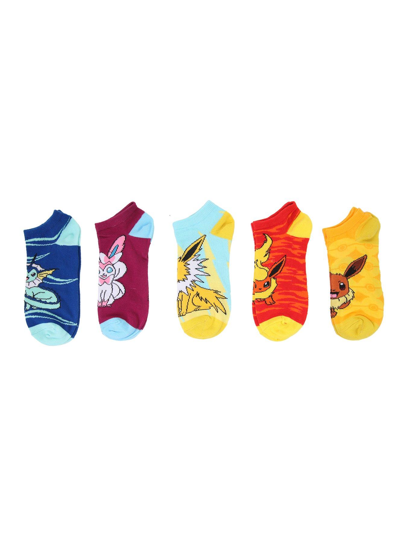 Pokemon Eevee Evolutions Mix & Match No-Show Socks 5 Pair, , alternate