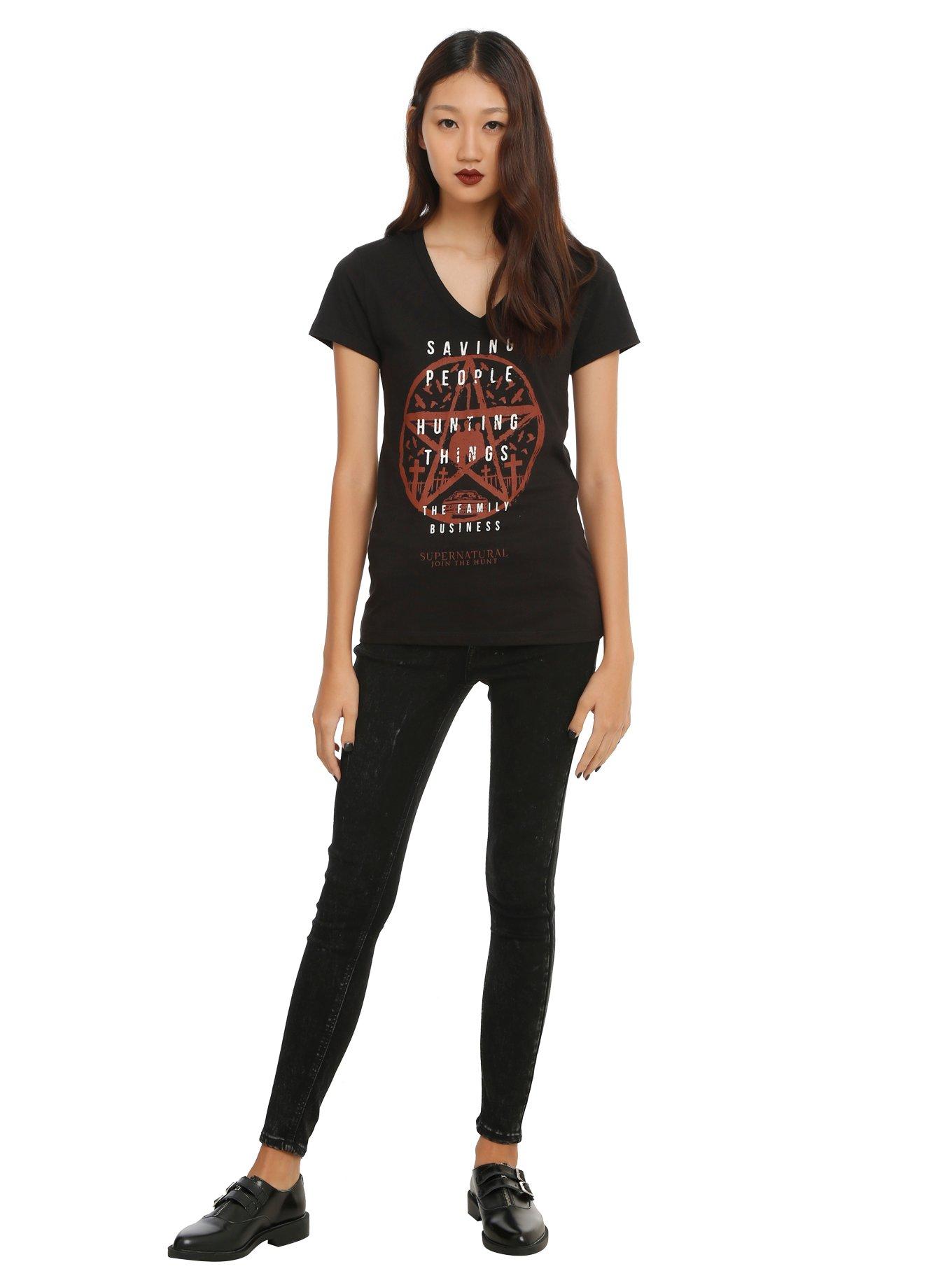 Supernatural Family Business Girls T-Shirt, BLACK, alternate