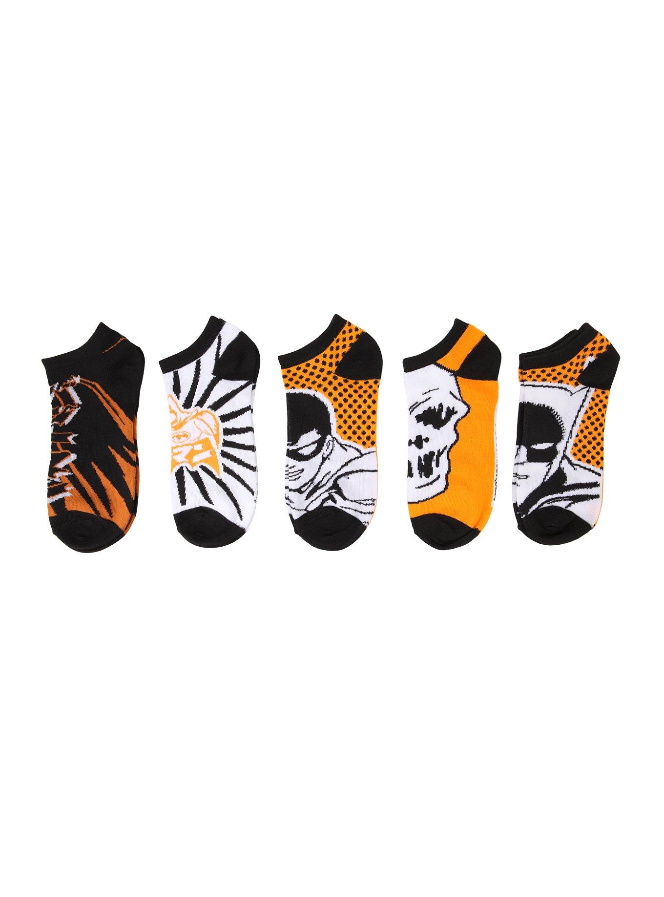 DC Comics Batman Batmanga No-Show Socks 5 Pair, , alternate