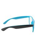 Black & Turquoise Retro Clear Lens Glasses, , alternate