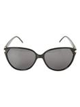 Black Oversized Round Sunglasses, , alternate