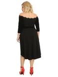Tripp Black Lace-Up Hi-Low Dress Plus Size, , alternate