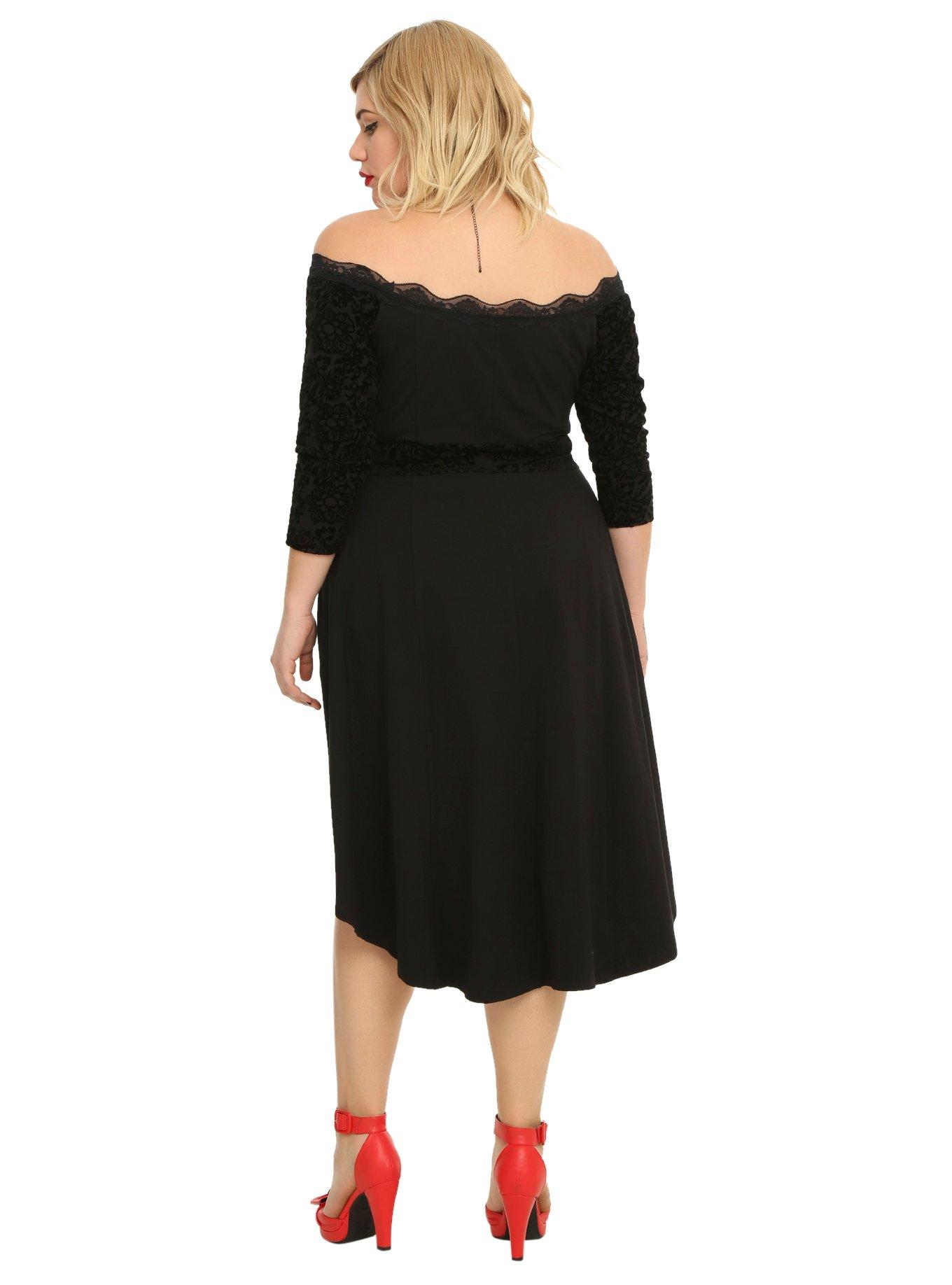 Tripp Black Lace-Up Hi-Low Dress Plus Size, , alternate