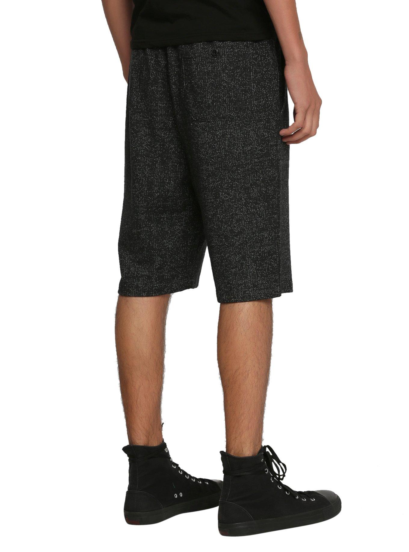 Brooklyn Cloth Onyx Marled Knit Jogger Shorts, BLACK, alternate