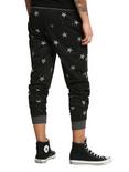 Brooklyn Cloth Star Print Knit Jogger Pants, BLACK, alternate