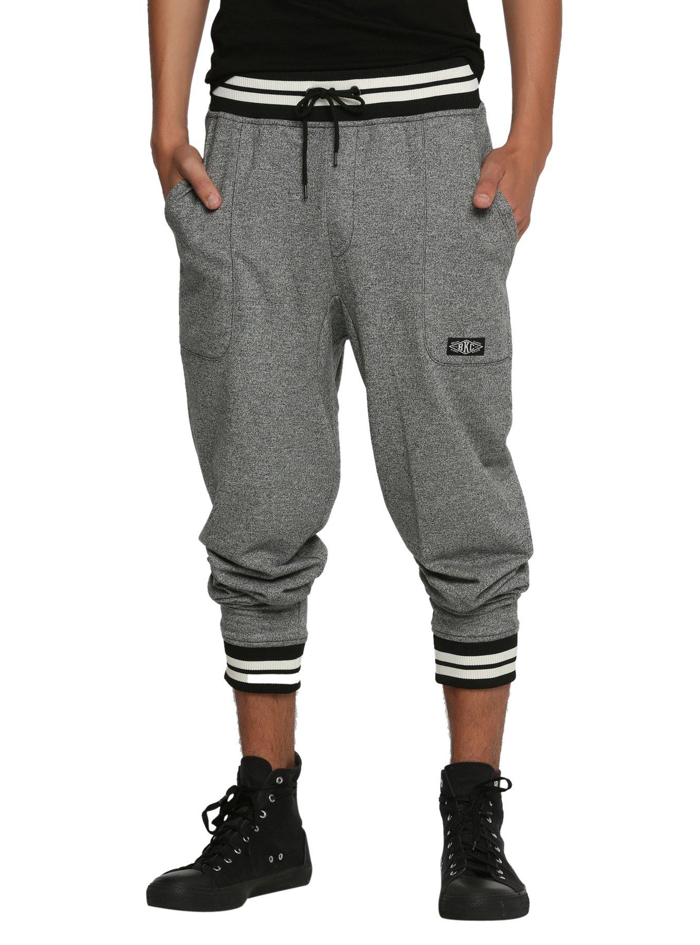 Brooklyn Cloth Grey Marled Knit Jogger Pants, HEATHER GREY, alternate