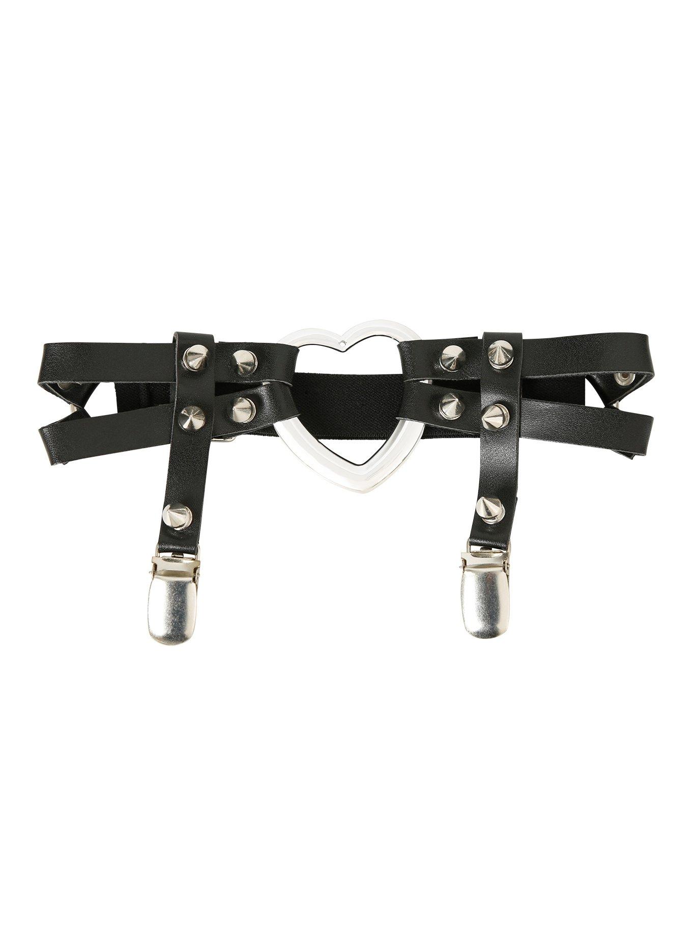 Heart & Spike Leg Belt, , alternate