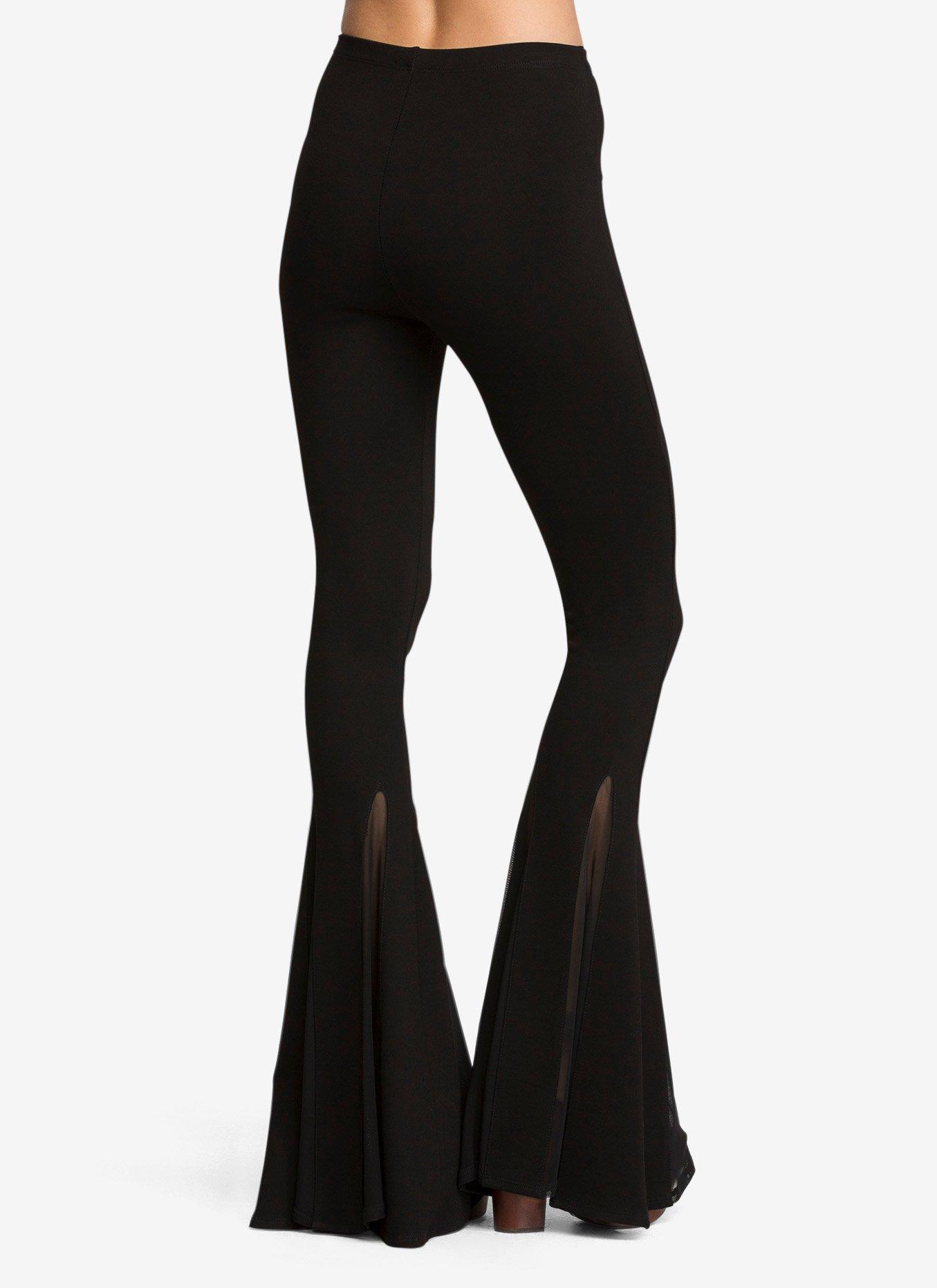 Mesh Bell Bottom Pants, BLACK, alternate