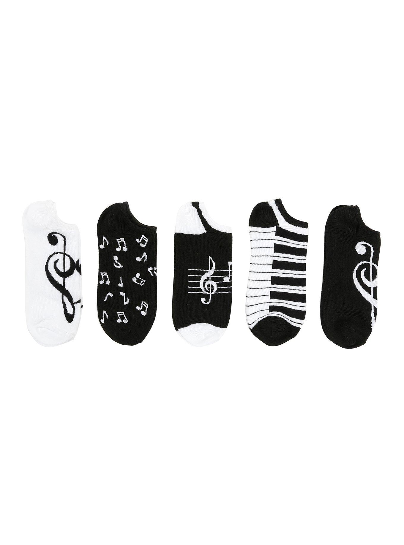 Music Notes No-Show Socks, , alternate